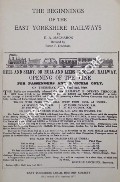Book cover of The Beginnings of the East Yorkshire Railways by MACMAHON, K. A.